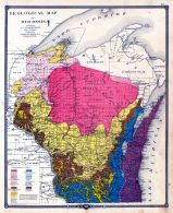 Wisconsin Geological Map, Wisconsin State Atlas 1878